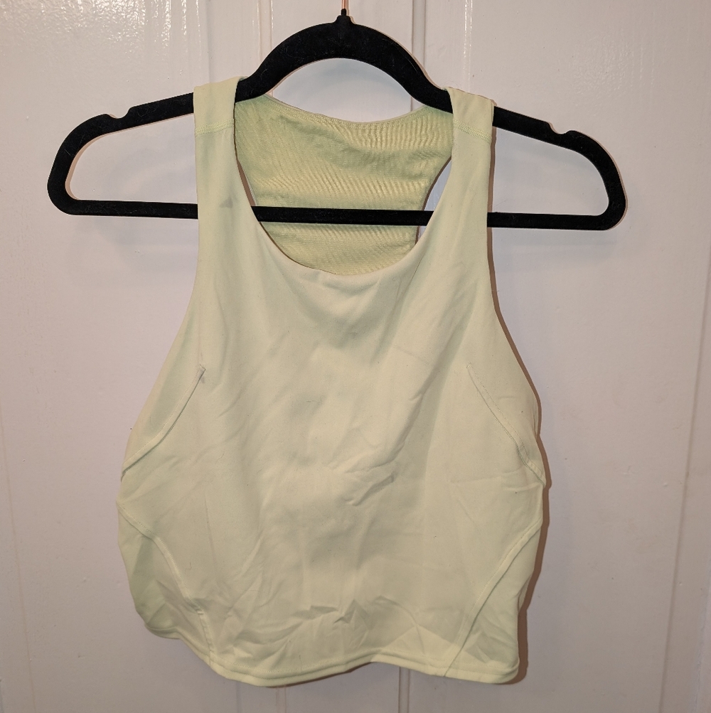 Yellow Lululemon Cropped Racerback Tank Size 12